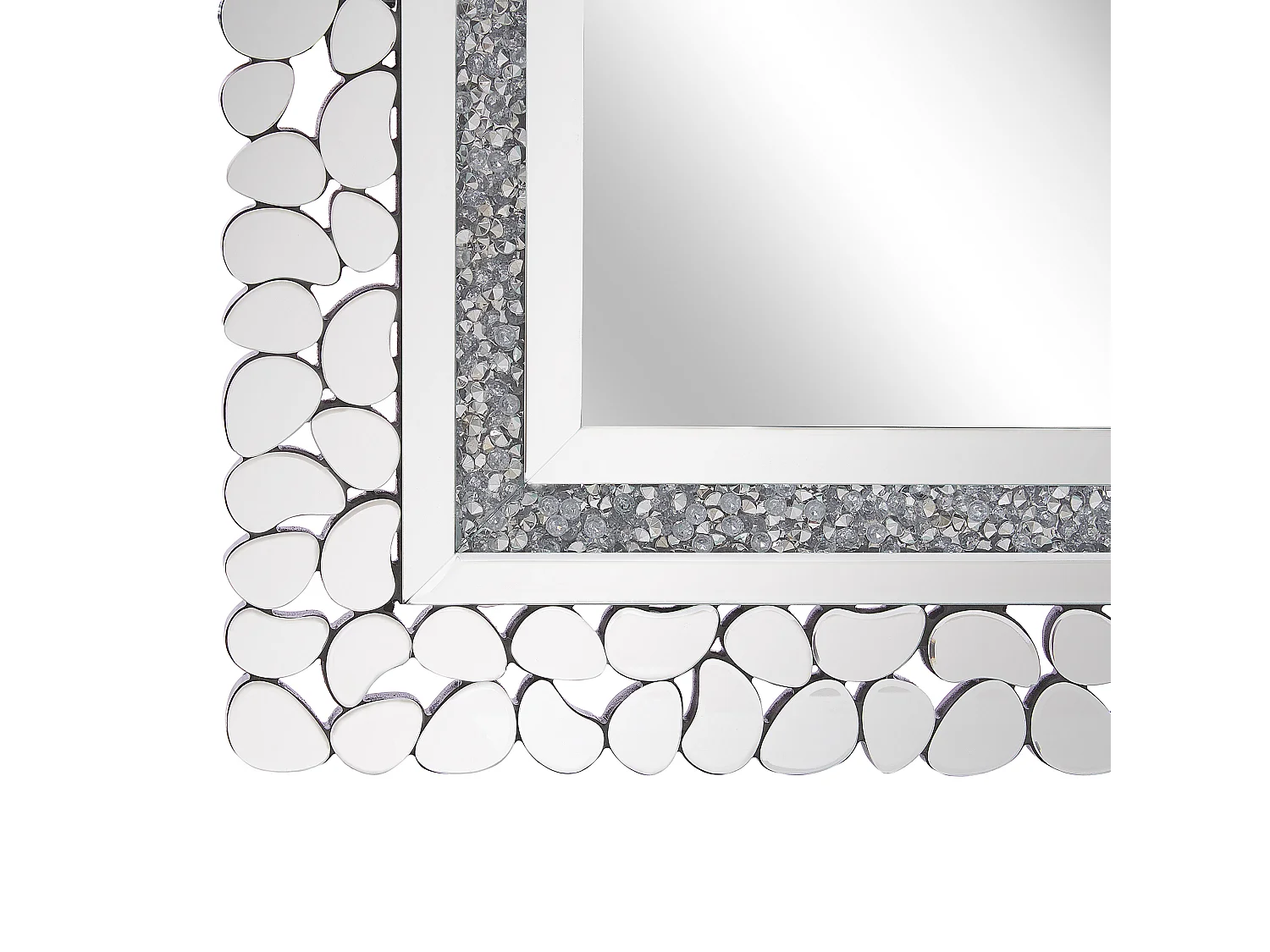 Moderner Wandspiegel mit Rahmen silber rechteckig 60x90 cm Pabu