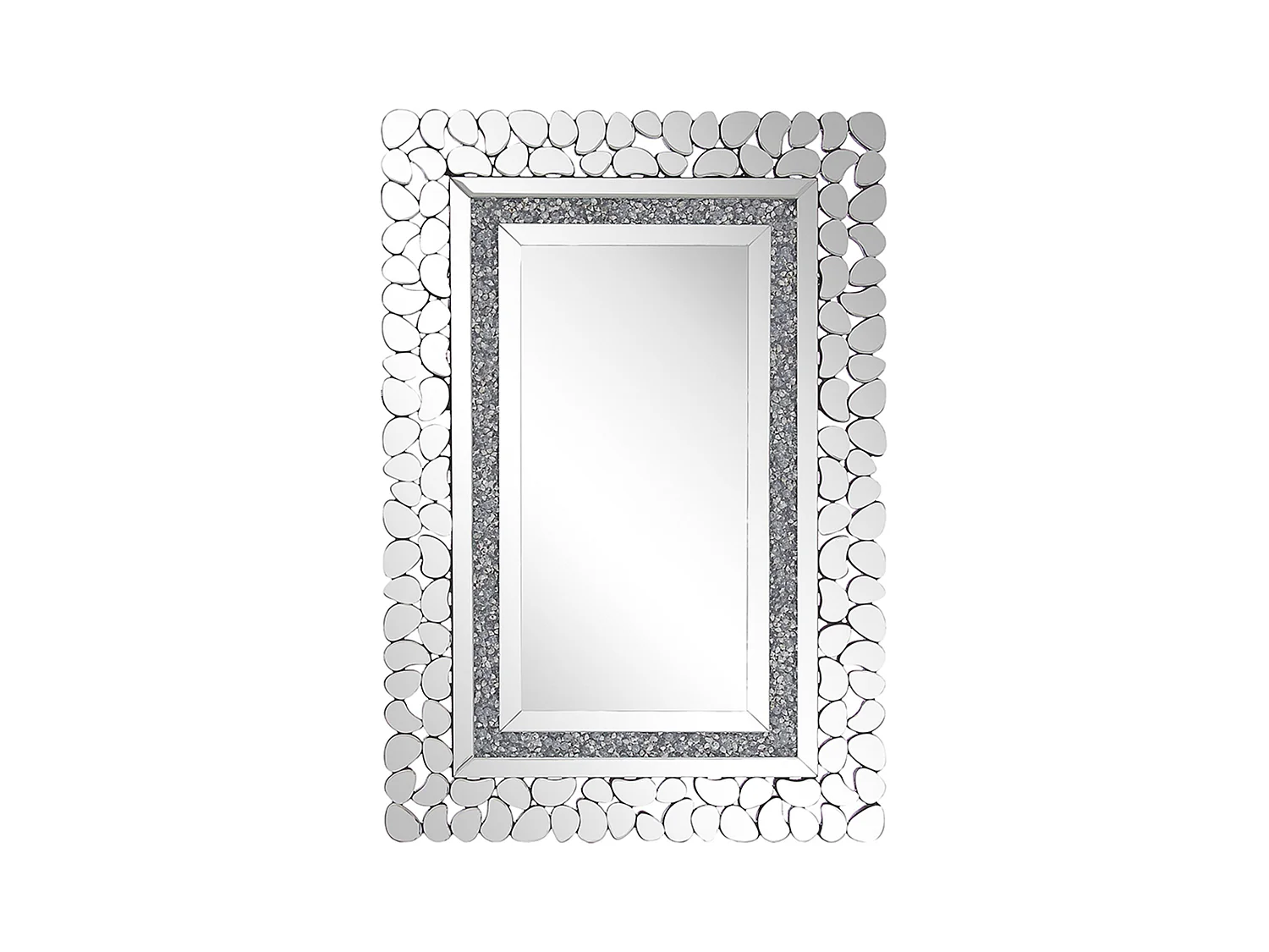Miroir PABU 60 cm 90 cm Argenté