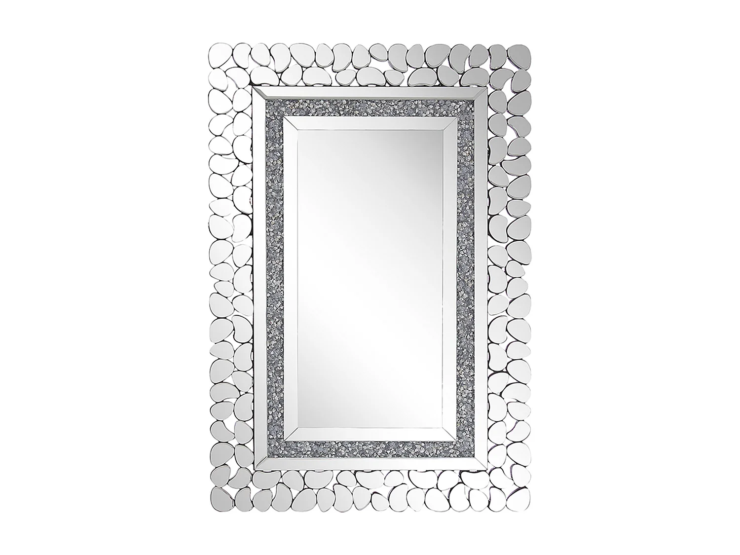 Miroir PABU 60 cm 90 cm Argenté