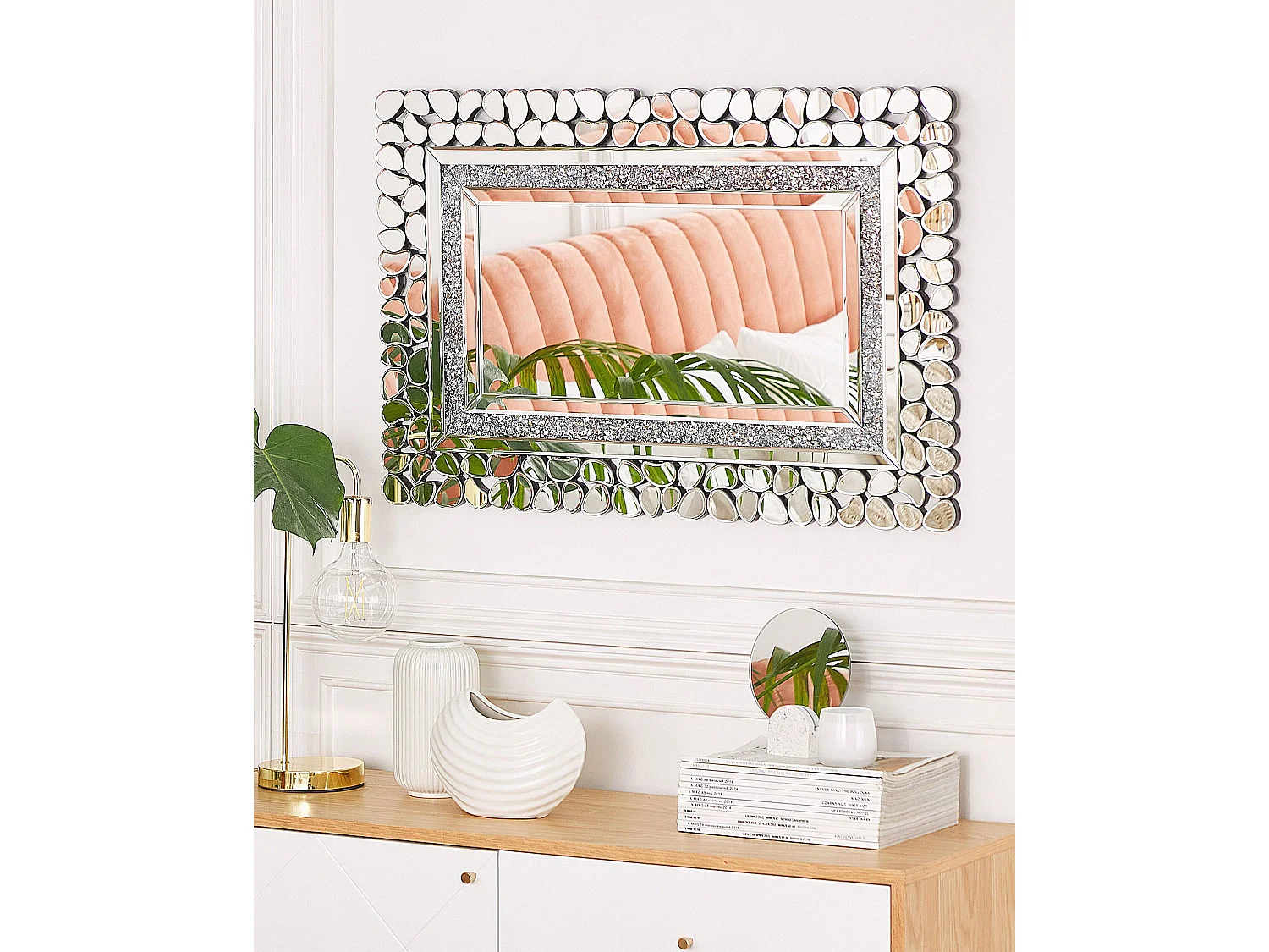 Miroir PABU 60 cm 90 cm Argenté