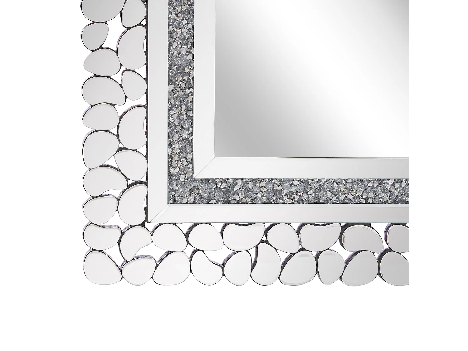 Moderner Wandspiegel mit Rahmen silber rechteckig 60x90 cm Pabu