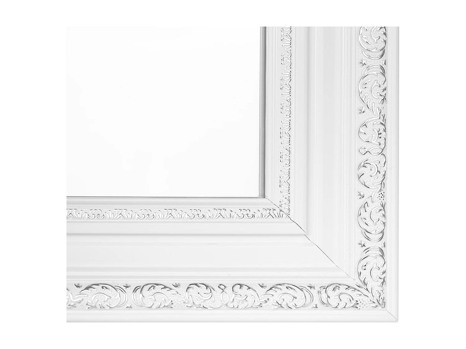 Schöner Spiegel im Vintage Stil weiß/silbern Wandspiegel 130 x 50 cm Vertou