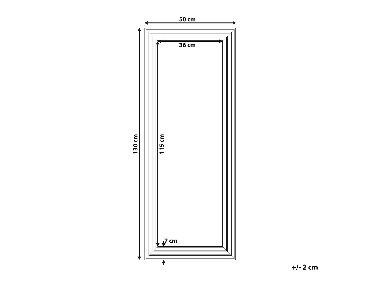 Wandspiegel VERTOU 50 cm 130 cm Wit