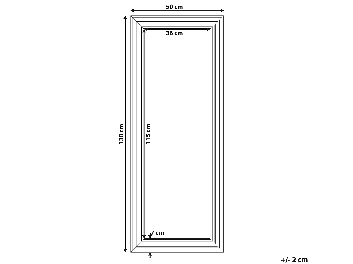 Lustro ścienne VERTOU 50 cm 130 cm Biały