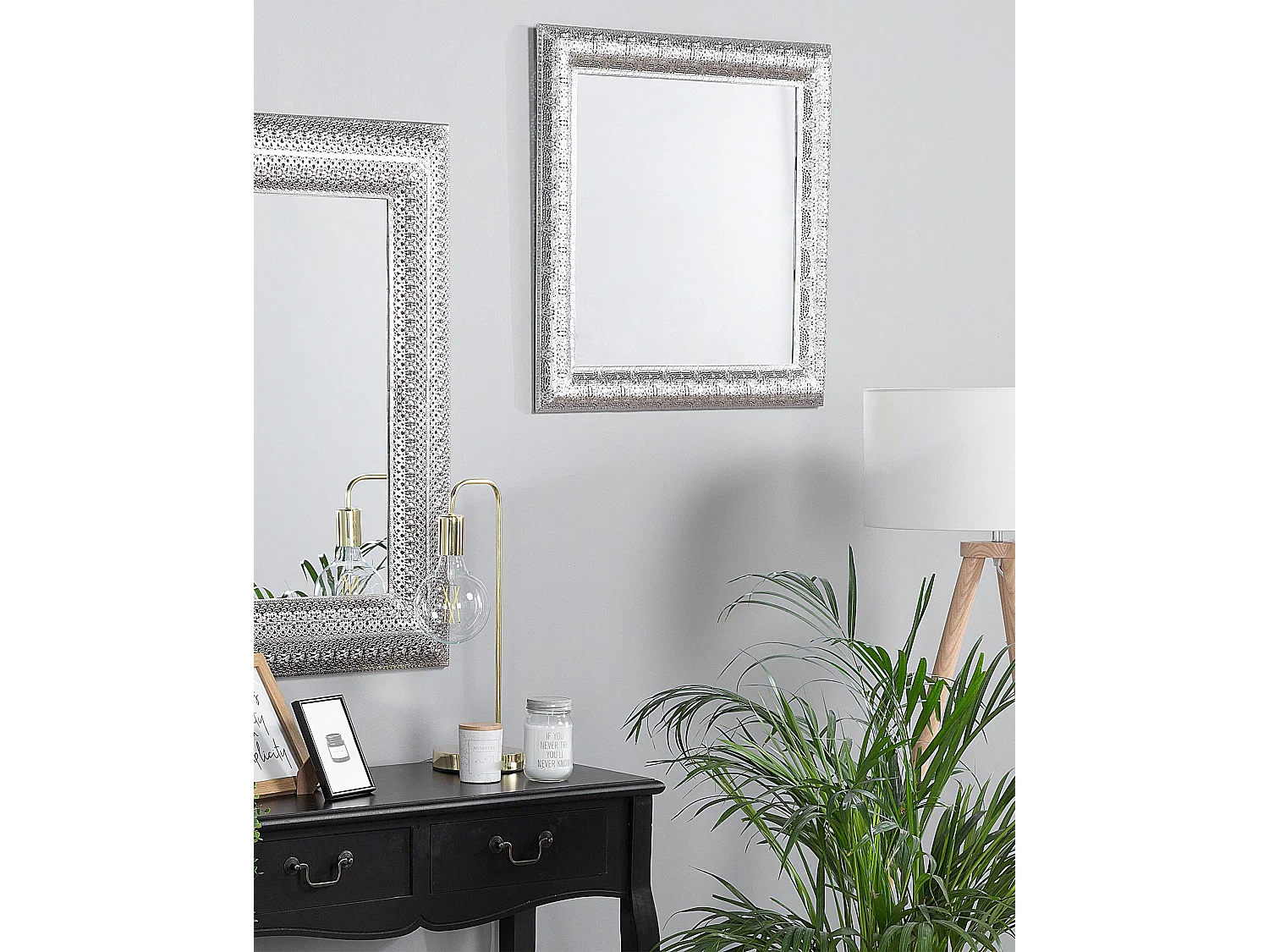Miroir CAVAN 65 cm 65 cm Métal Argenté