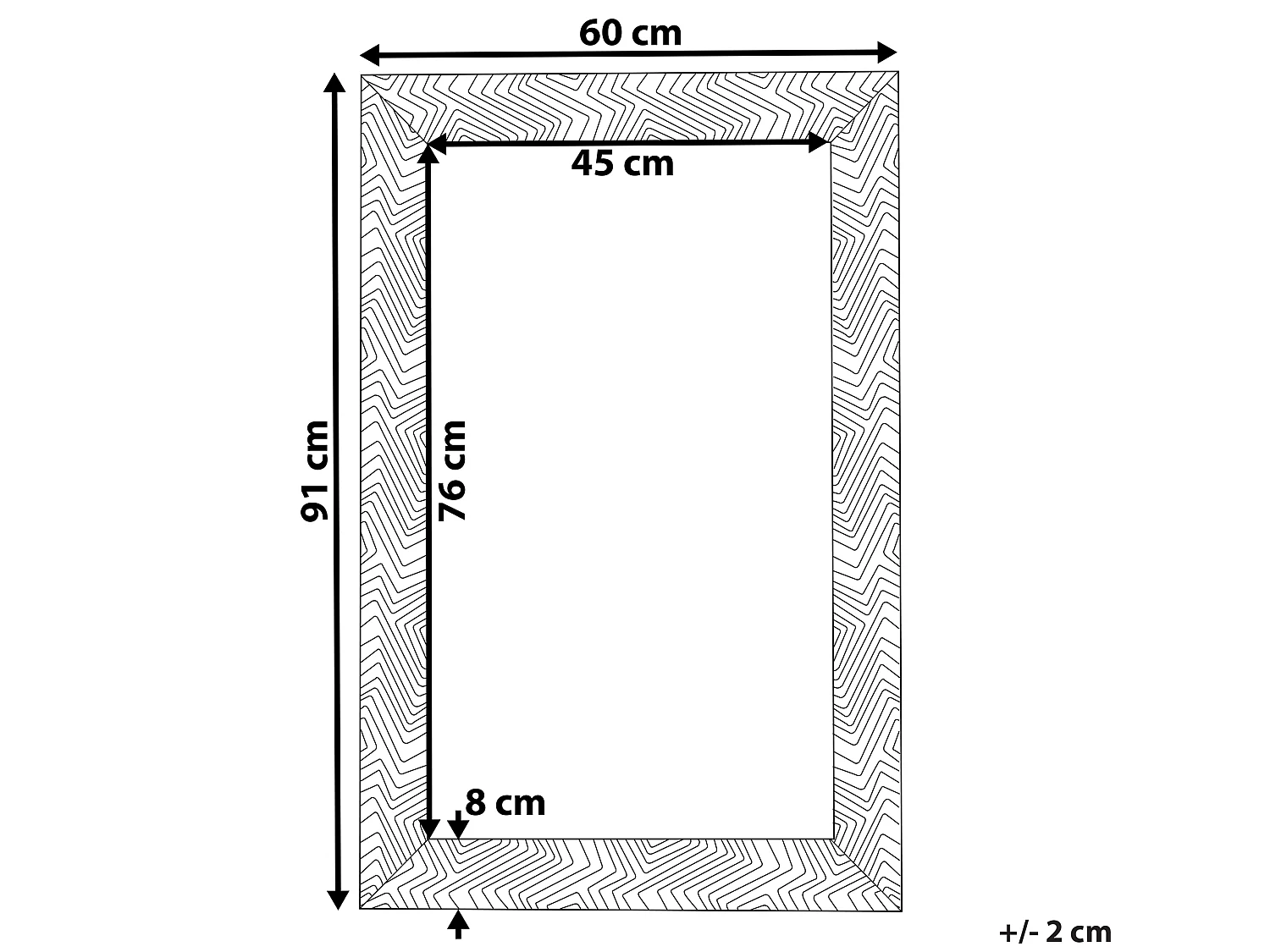 Lustro ścienne NEVEZ 60 cm 91 cm Szary