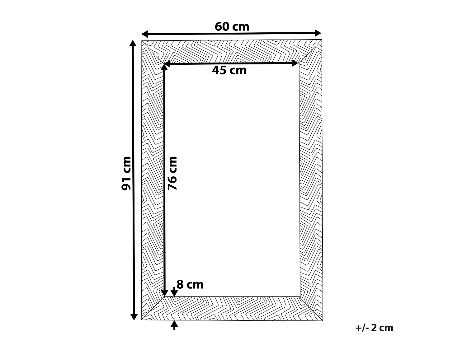 Wandspiegel NEVEZ 60 cm 91 cm Grau