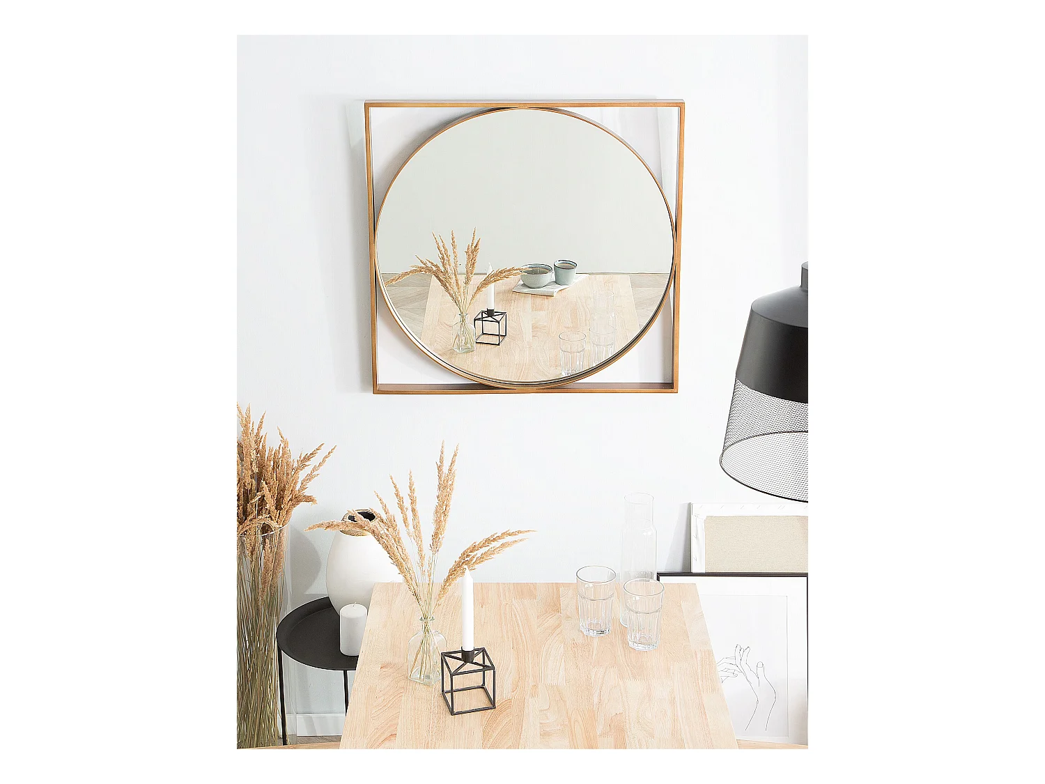 Wandspiegel NIHOA 76 cm 76 cm Goud