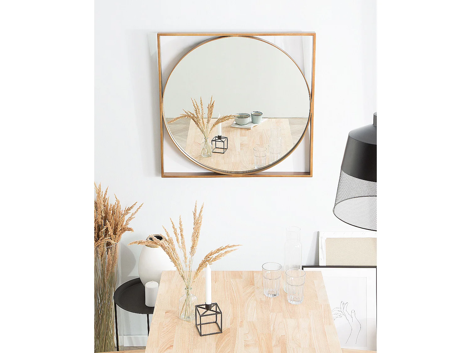 Wandspiegel NIHOA 76 cm 76 cm Goud