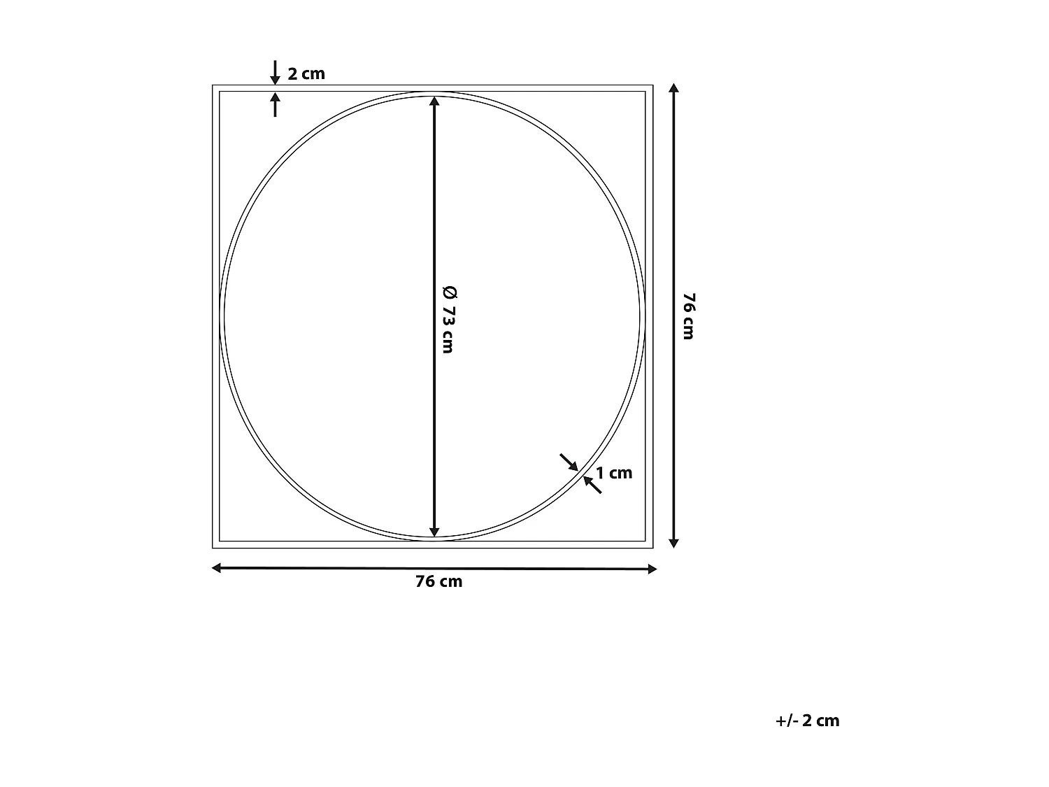 Wandspiegel NIHOA 76 cm 76 cm Goud