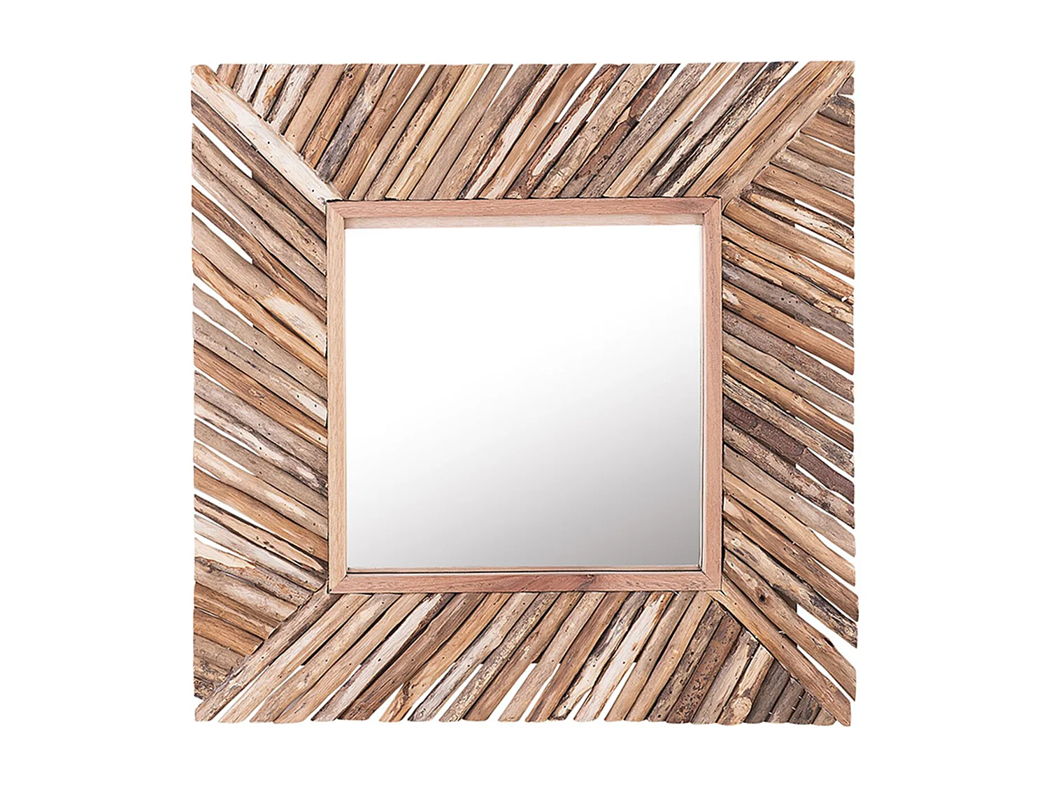 Specchio KANAB 60 cm 60 cm Legno Marrone