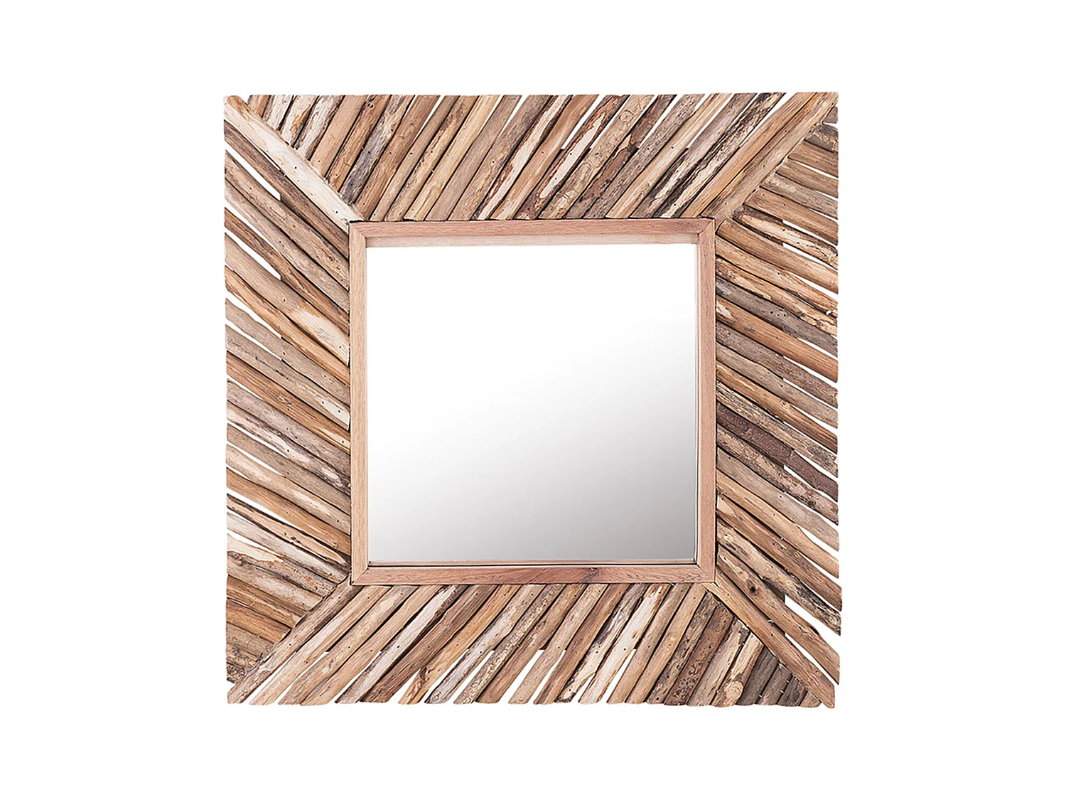Miroir KANAB 60 cm 60 cm Teck Marron