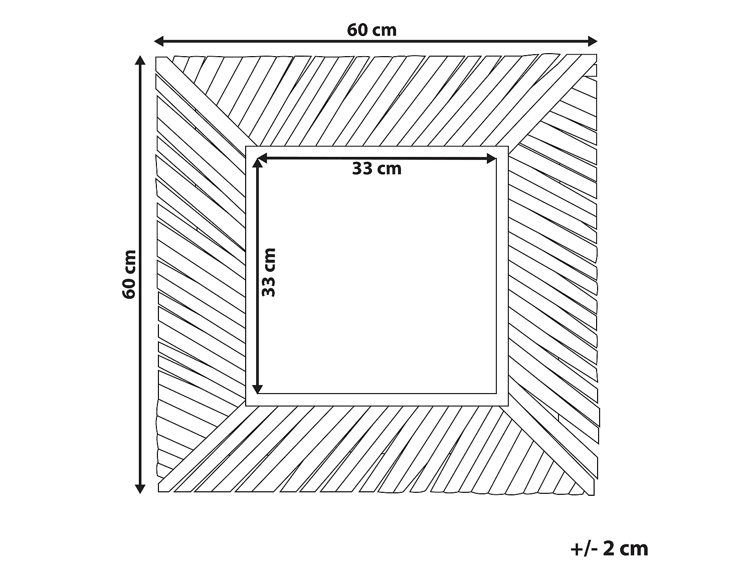 Lustro ścienne KANAB 60 cm 60 cm Drewno Brązowy