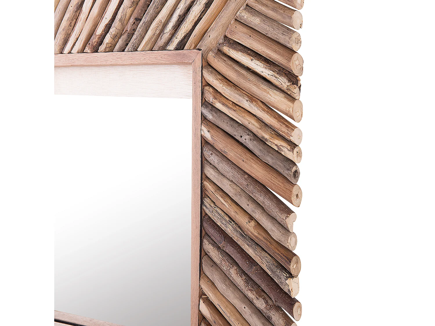 Lustro ścienne KANAB 60 cm 60 cm Drewno Brązowy