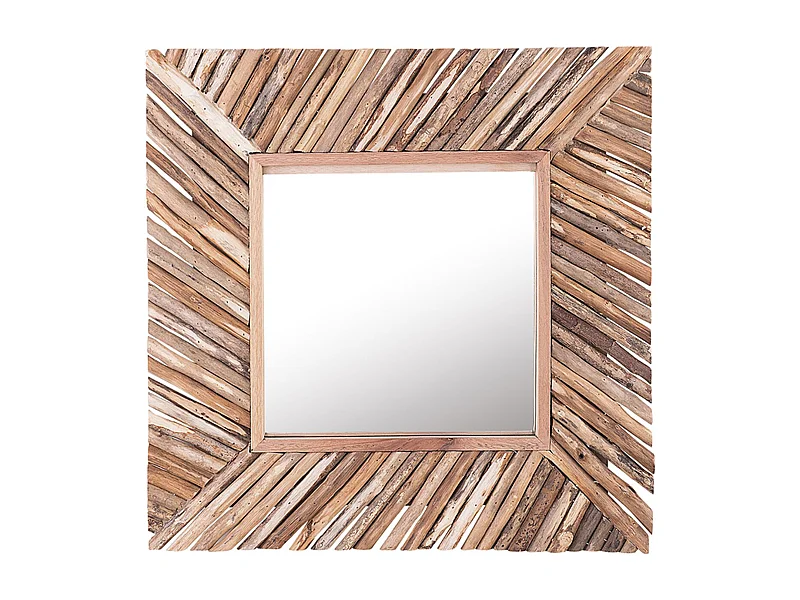 Miroir KANAB 60 cm 60 cm Teck Marron