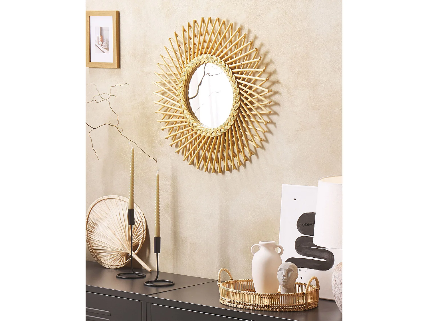 Miroir TAGOLU 60 cm 60 cm Rotin Naturel
