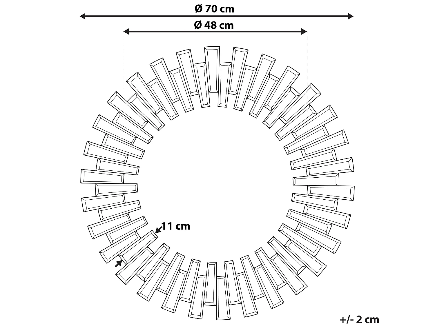 Specchio CHOLET 70 cm 70 cm Argento