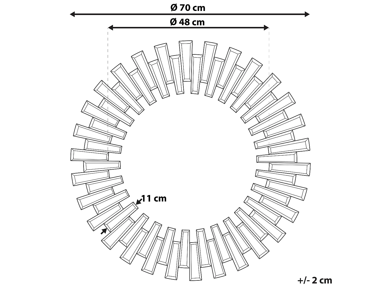 Moderner Wandspiegel ø 70 cm Rund Silbern CHOLET