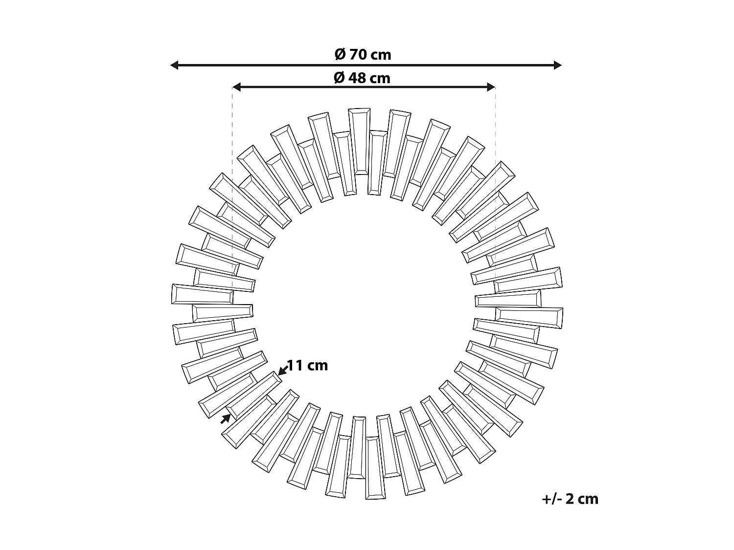 Moderner Wandspiegel ø 70 cm Rund Silbern CHOLET