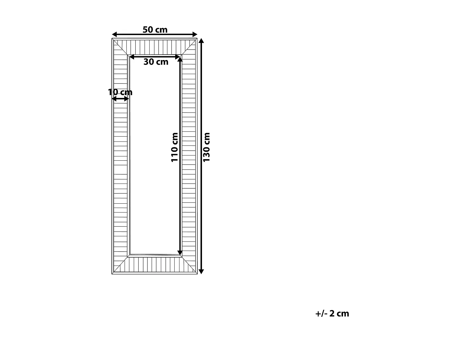 Specchio ROSNOEN 50 cm 130 cm Grigio