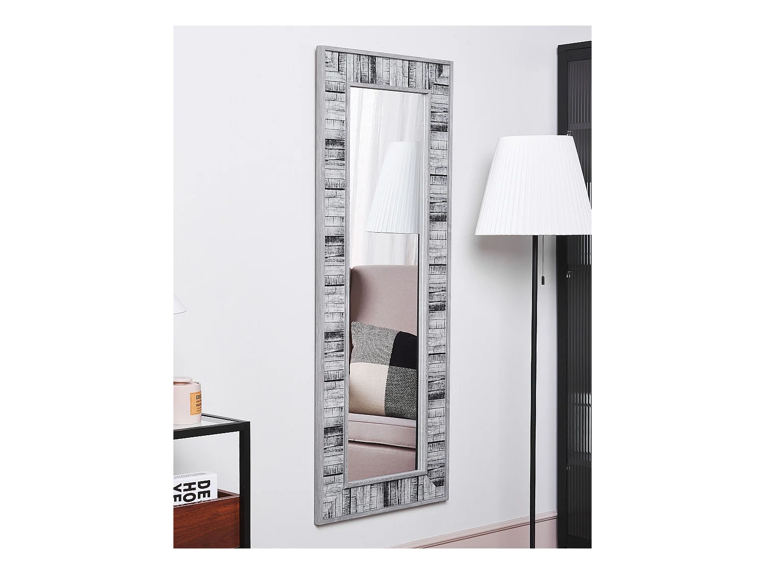 Moderner Wandspiegel Grau/Weiß 50 x 130 cm rechteckig Rosnoen