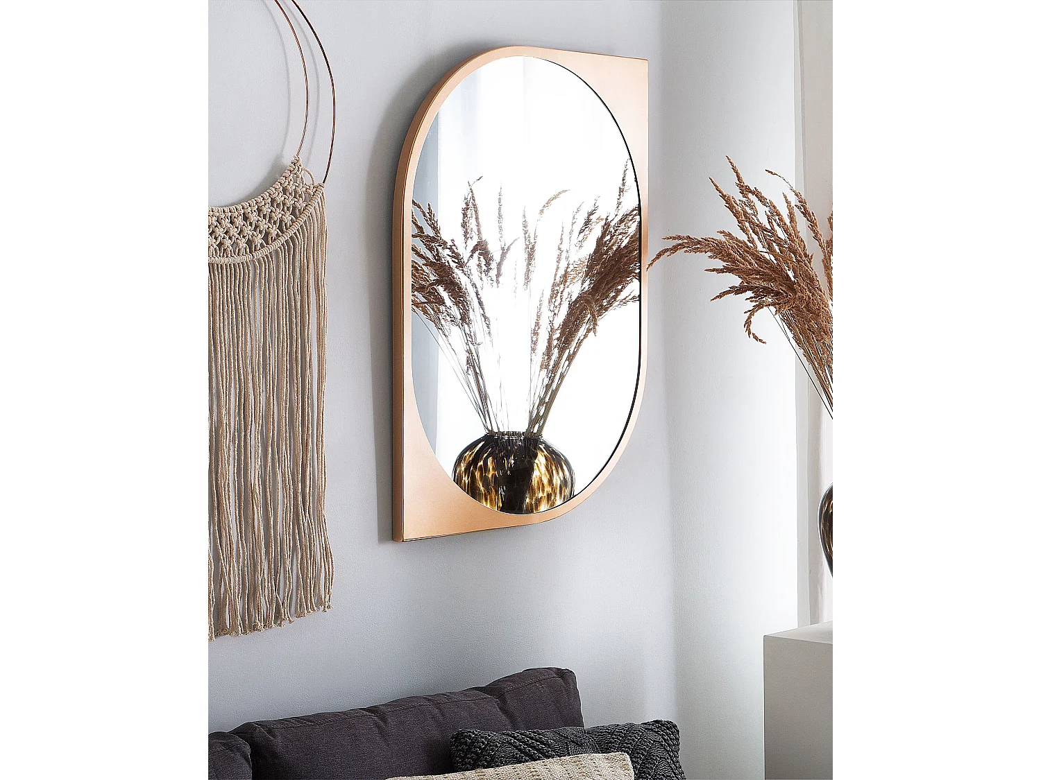 Miroir HIREL 65 cm 90 cm Métal Doré