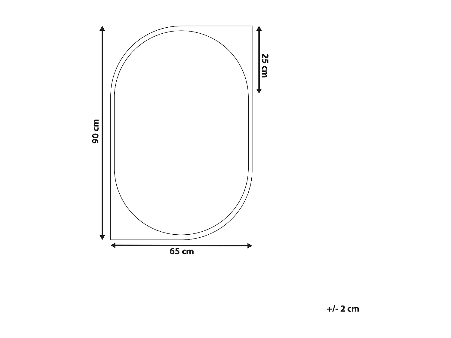 Miroir HIREL 65 cm 90 cm Métal Doré