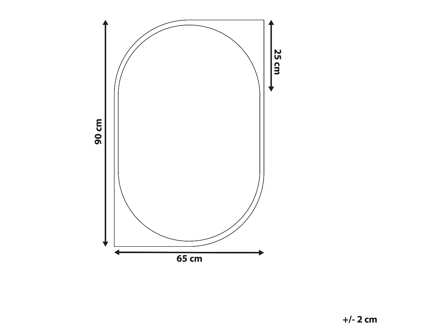 Miroir HIREL 65 cm 90 cm Métal Doré