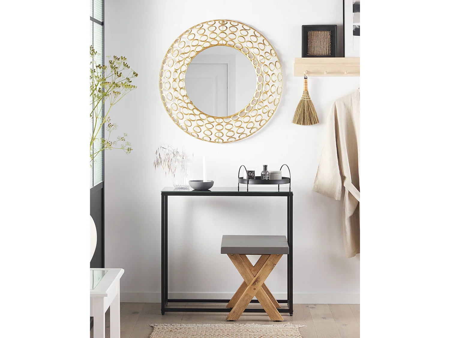 Wandspiegel BOURDON 80 cm 80 cm Metaal Goud