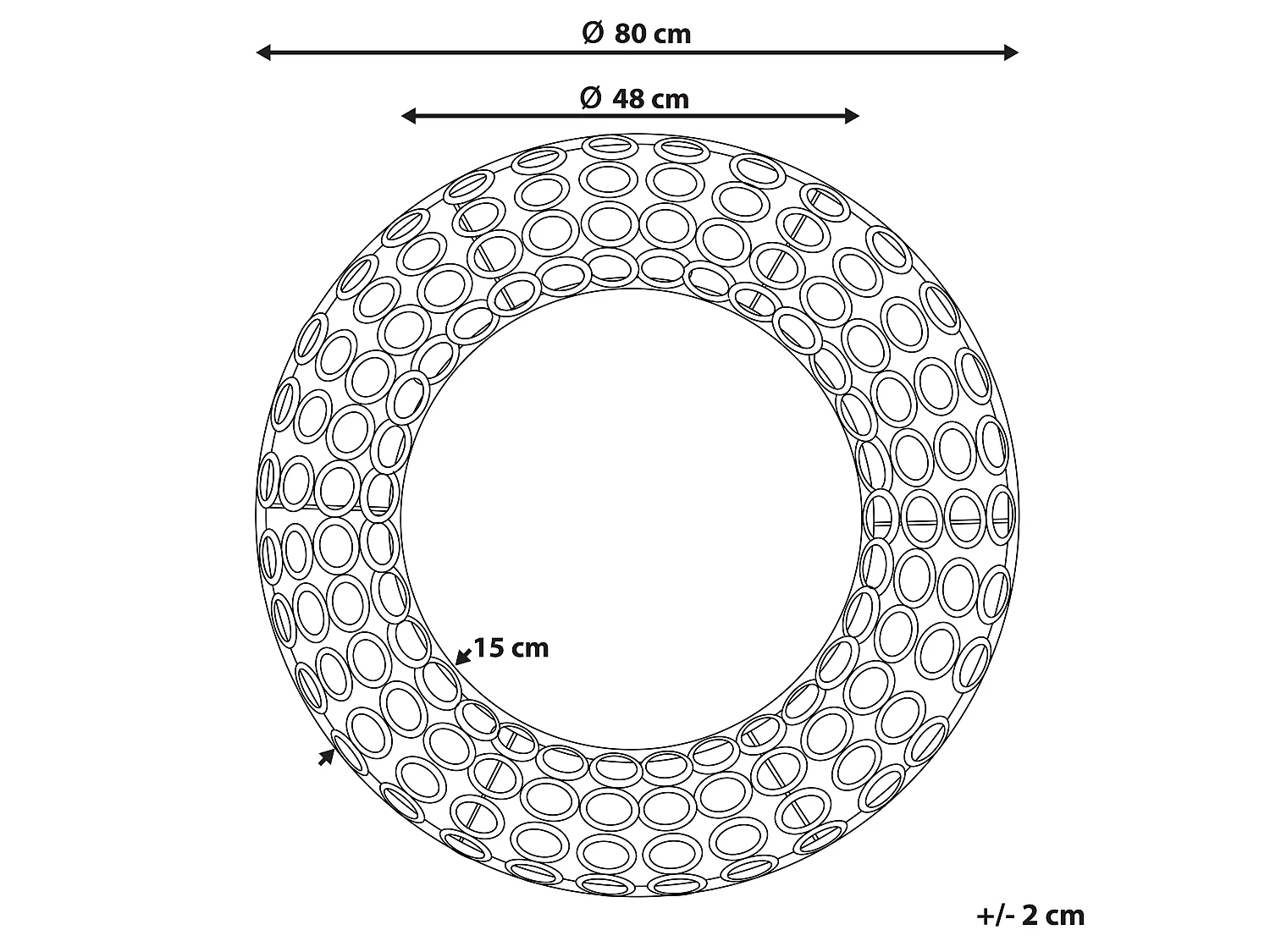 Wandspiegel BOURDON 80 cm 80 cm Metaal Goud