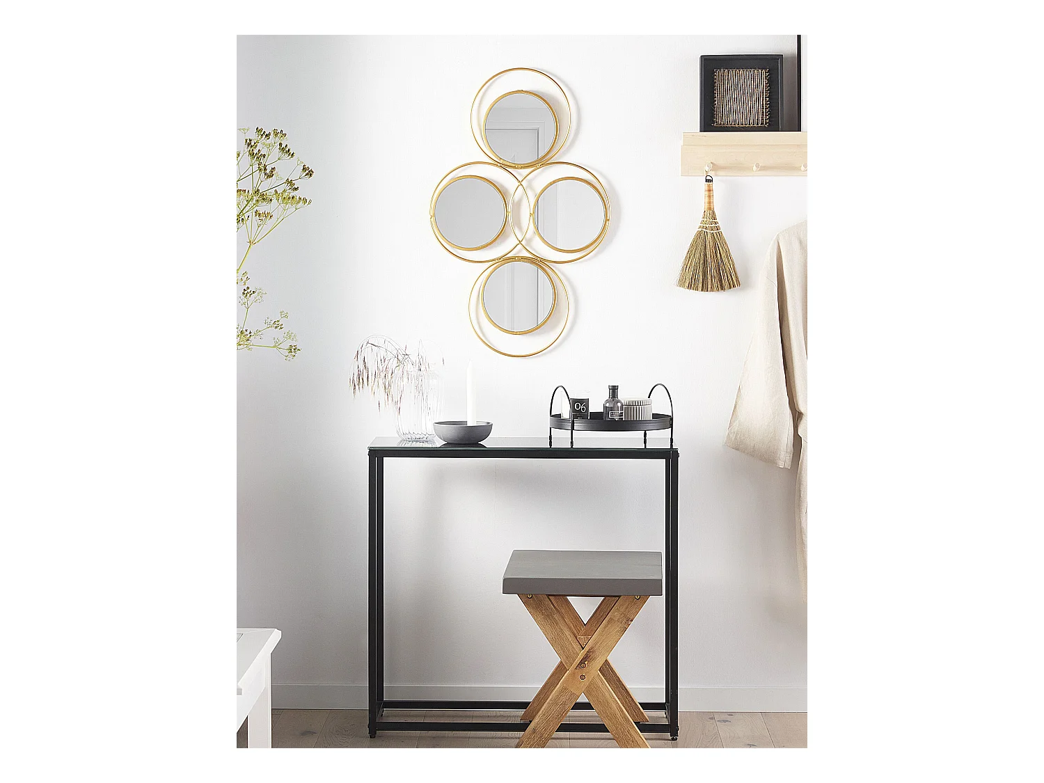 Stilvoller Spiegel gold Metall 50 x 80 cm 4-teilig Lescar