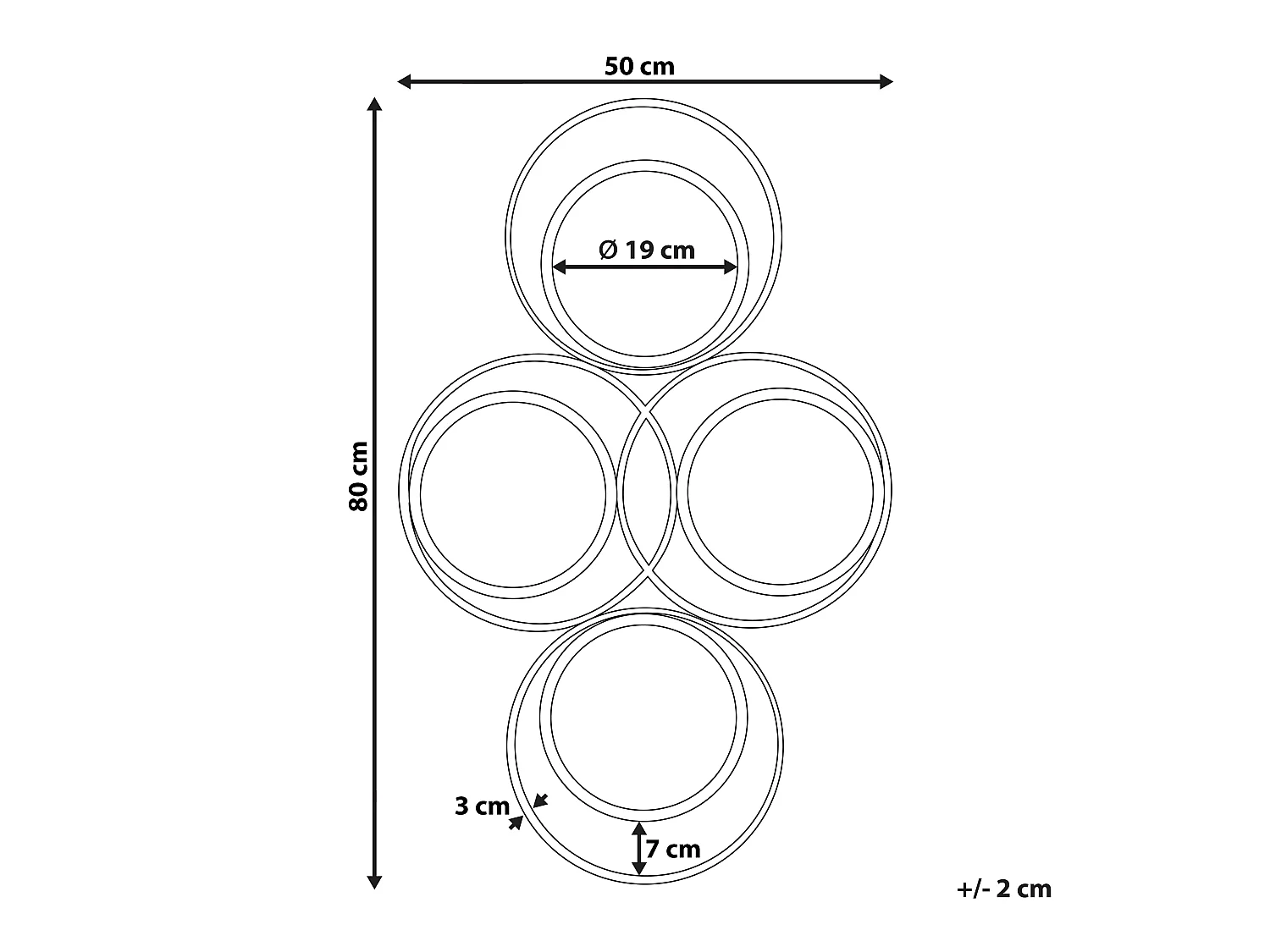 Espelho LESCAR 50 cm 80 cm Metal Dourado