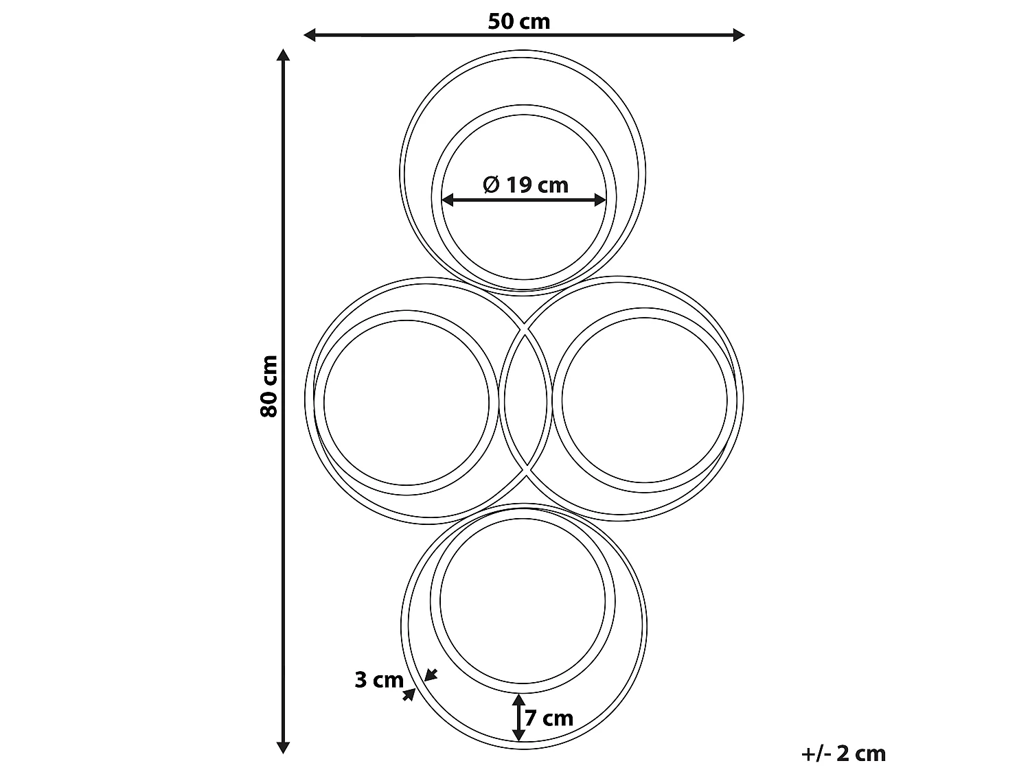 Miroir LESCAR 50 cm 80 cm Métal Doré