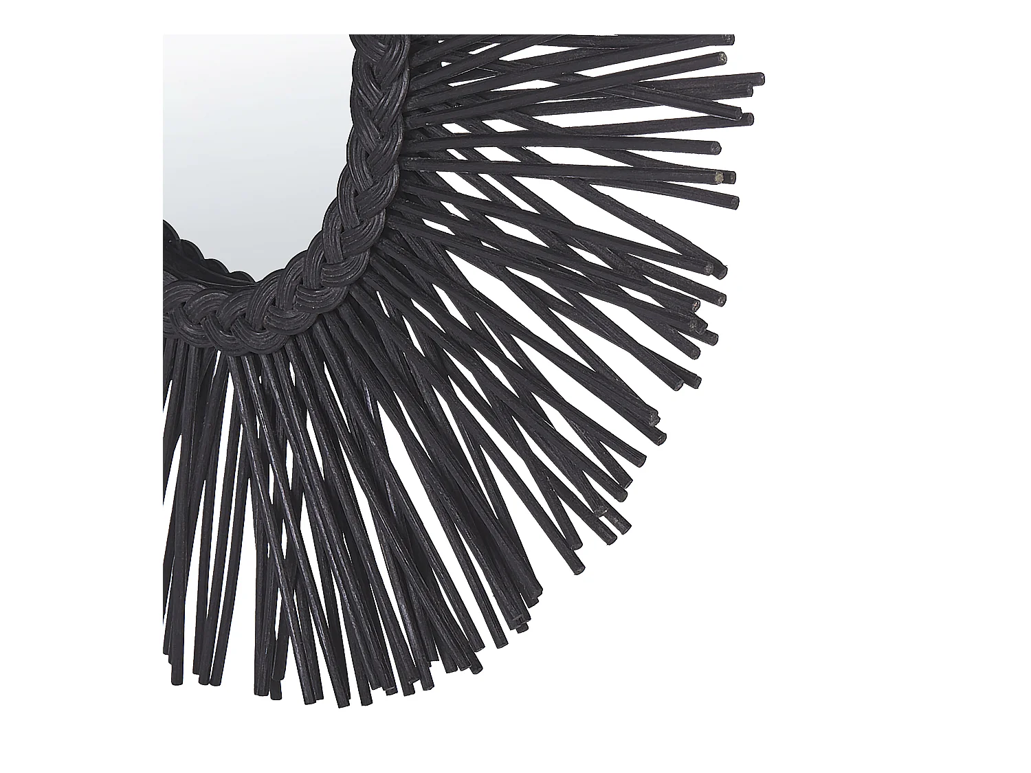 Wandspiegel KALASIN 60 cm 60 cm Rotan Zwart