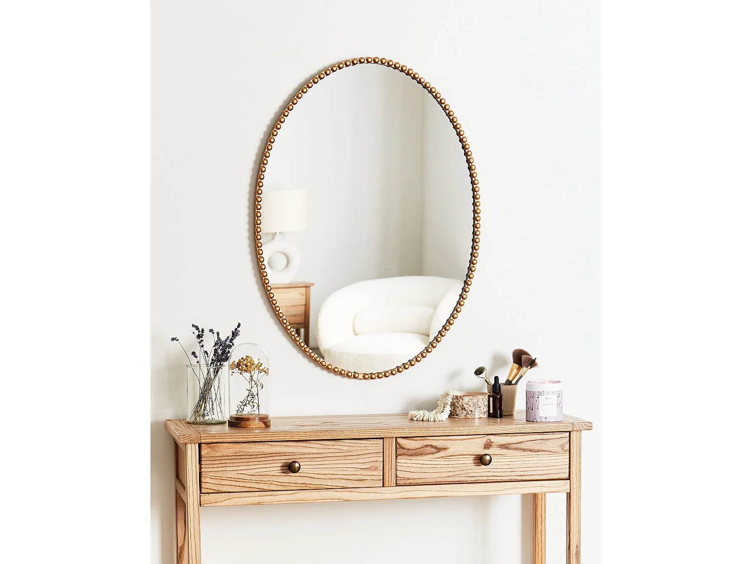 Wandspiegel OUVEA 57 cm 79 cm Metall Gold