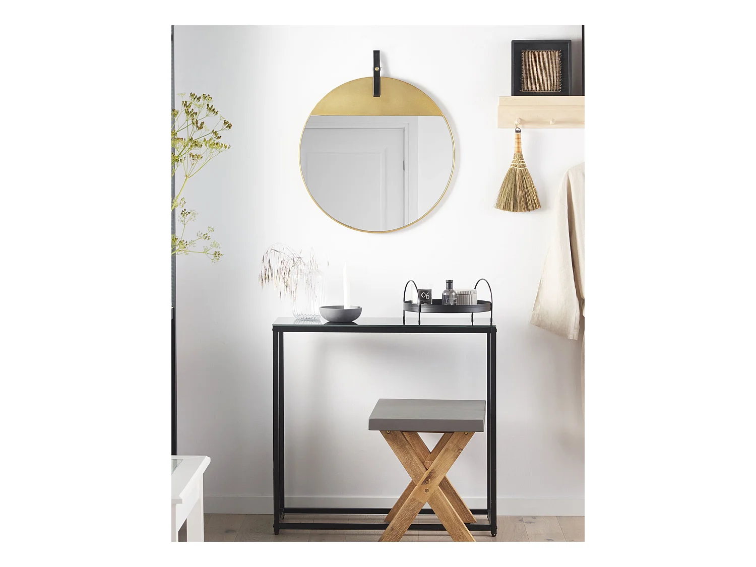 Wandspiegel GURS 60 cm 60 cm Metaal Goud