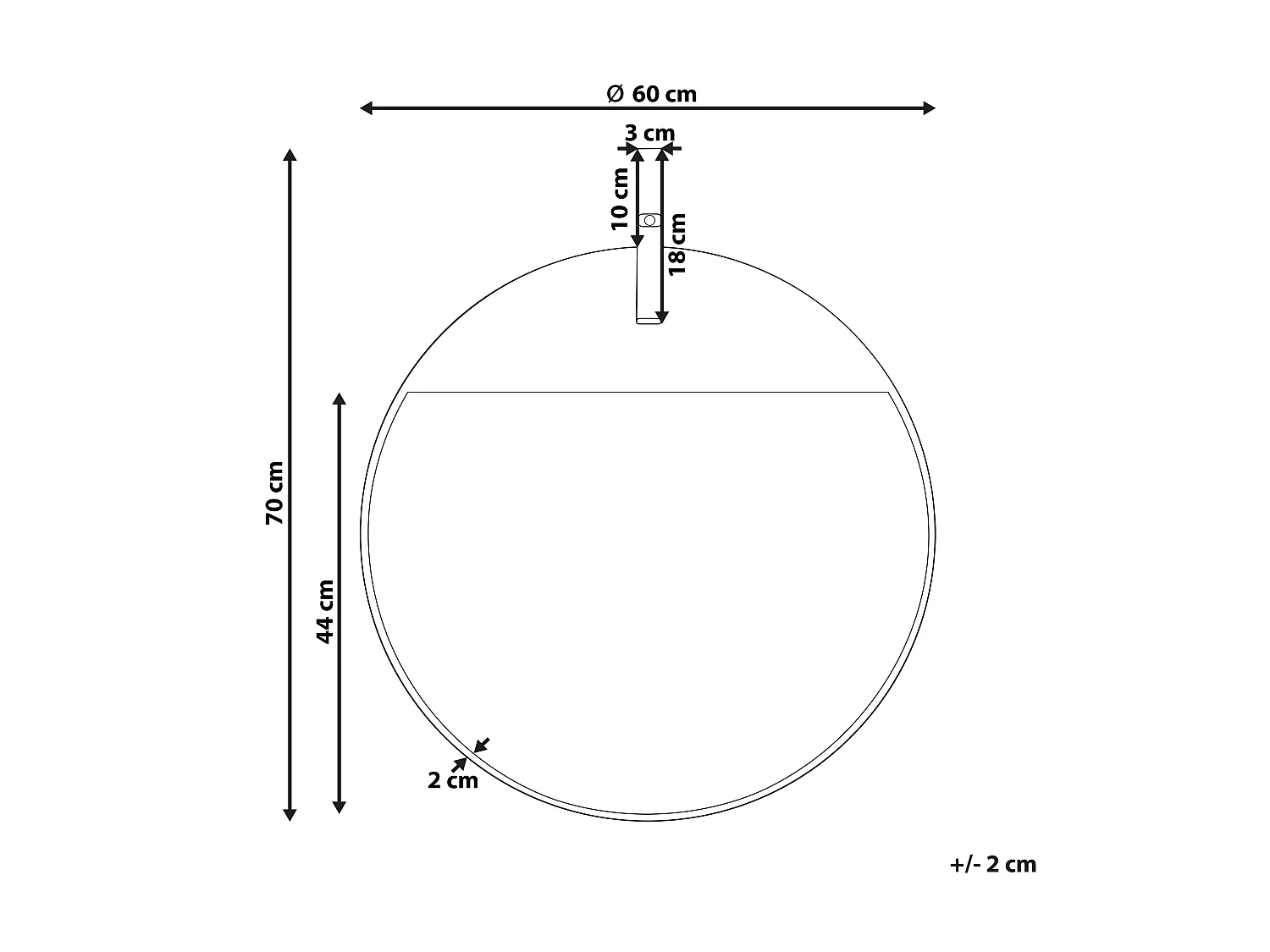 Miroir GURS 60 cm 60 cm Métal Doré
