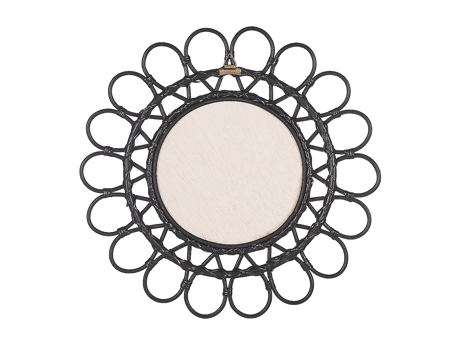 Specchio BABAI 60 cm 60 cm Rattan Nero