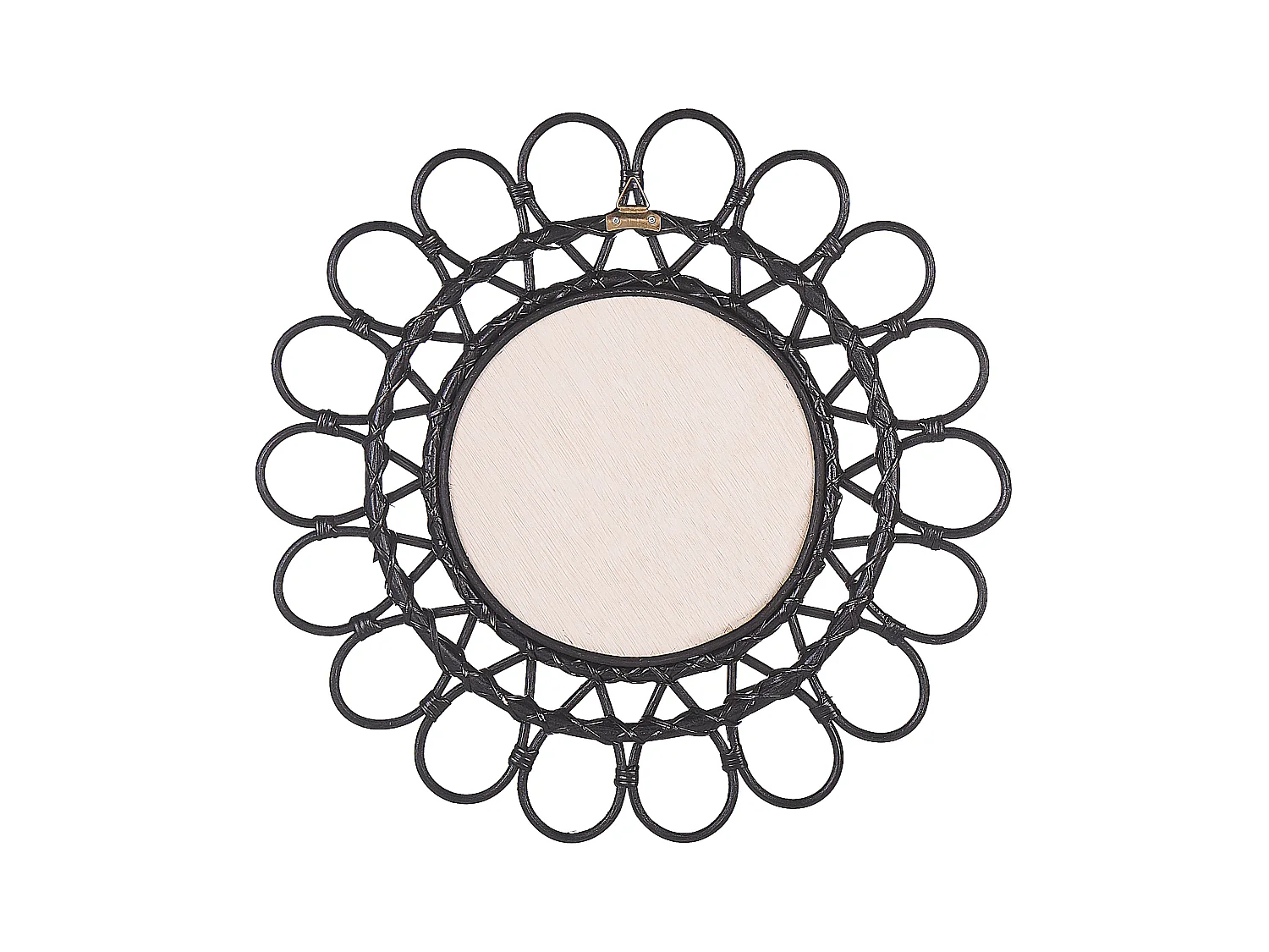 Wandspiegel BABAI 60 cm 60 cm Rotan Zwart