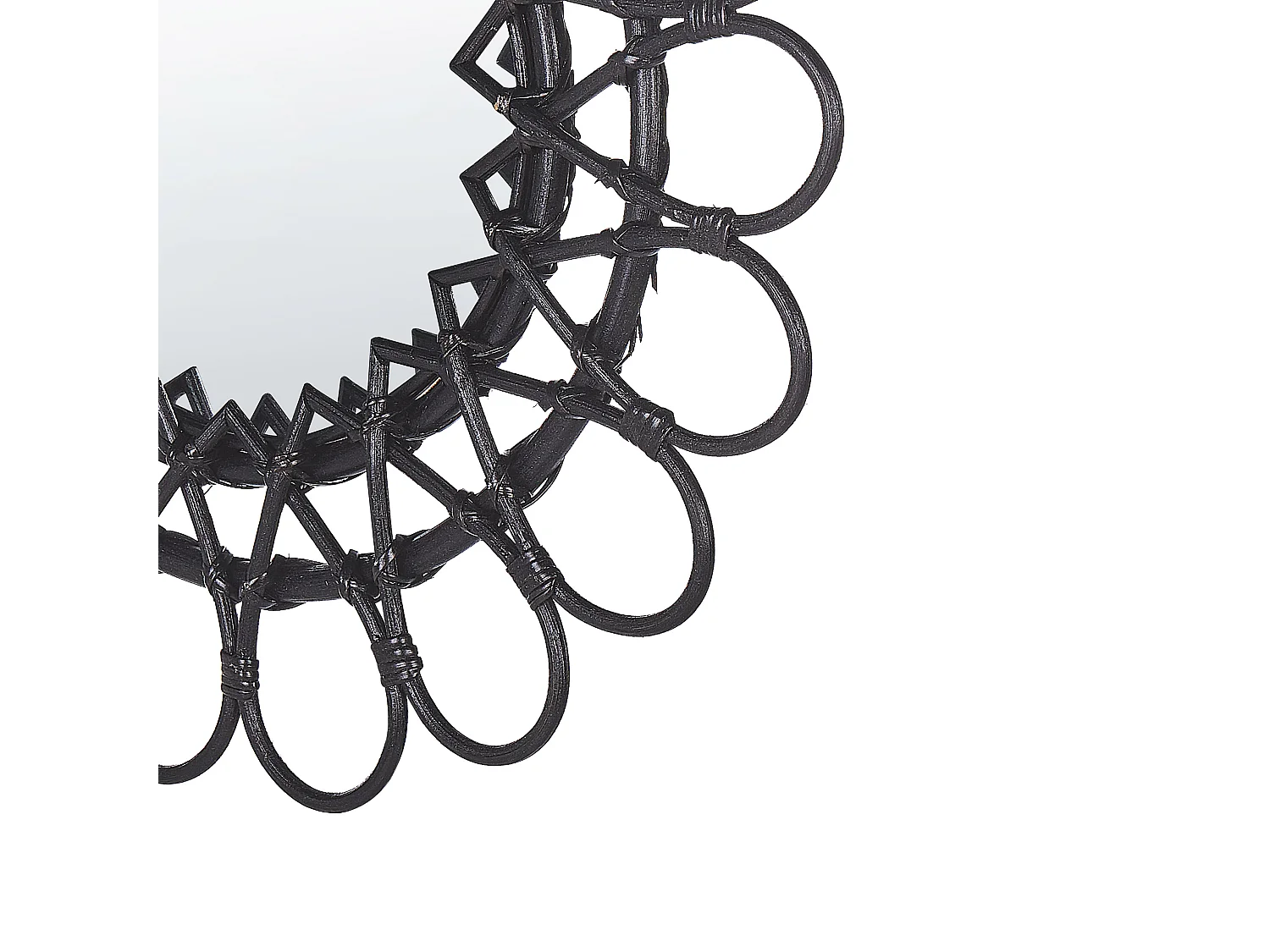 Miroir BABAI 60 cm 60 cm Rotin Noir