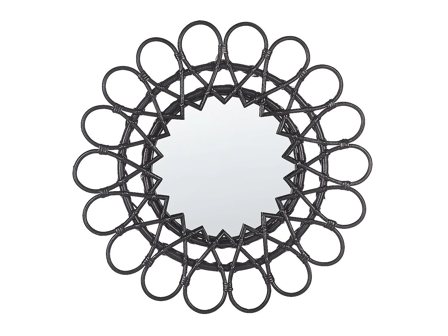 Miroir BABAI 60 cm 60 cm Rotin Noir