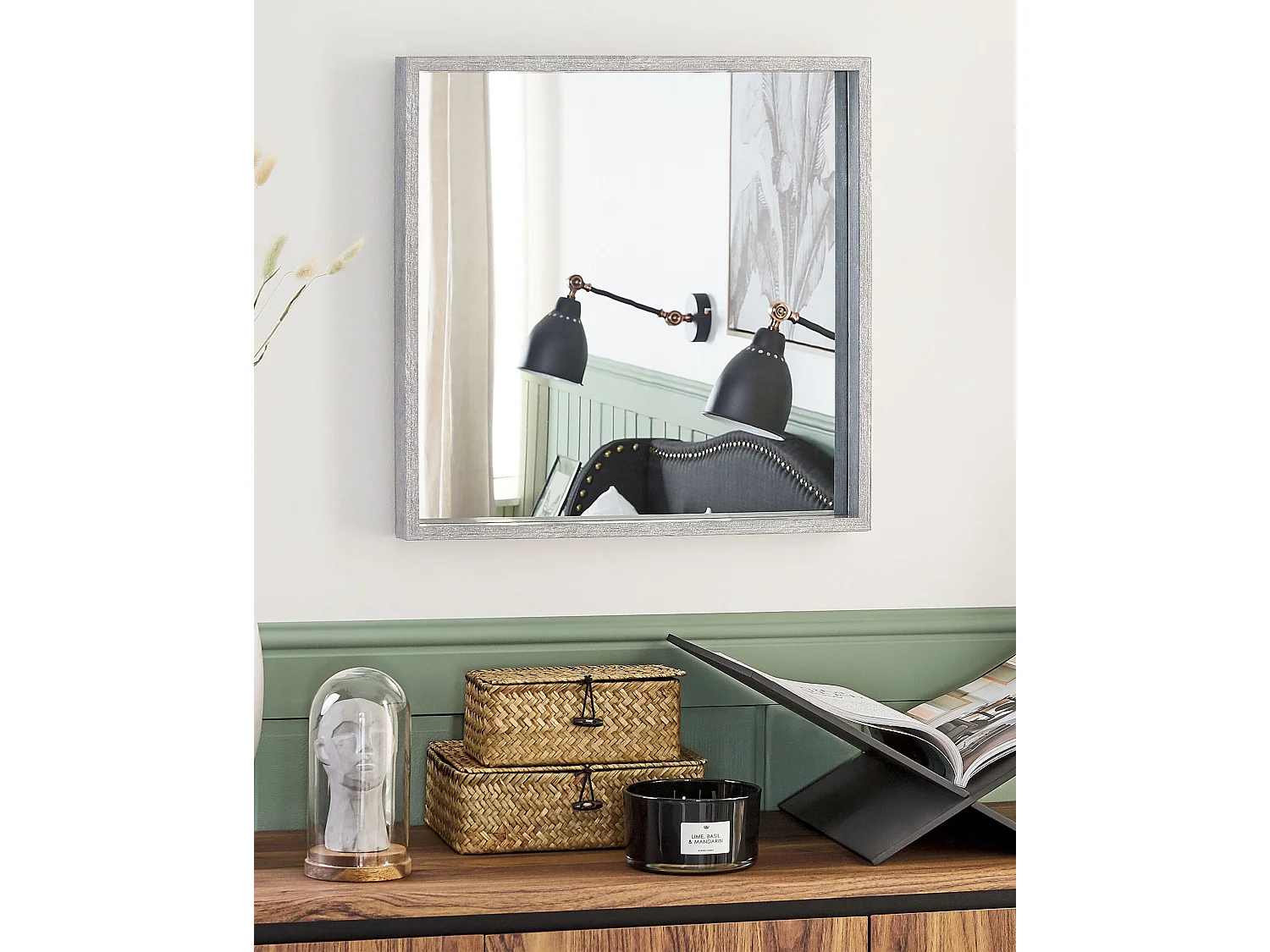 Miroir BRIGNOLES 50 cm 50 cm Gris