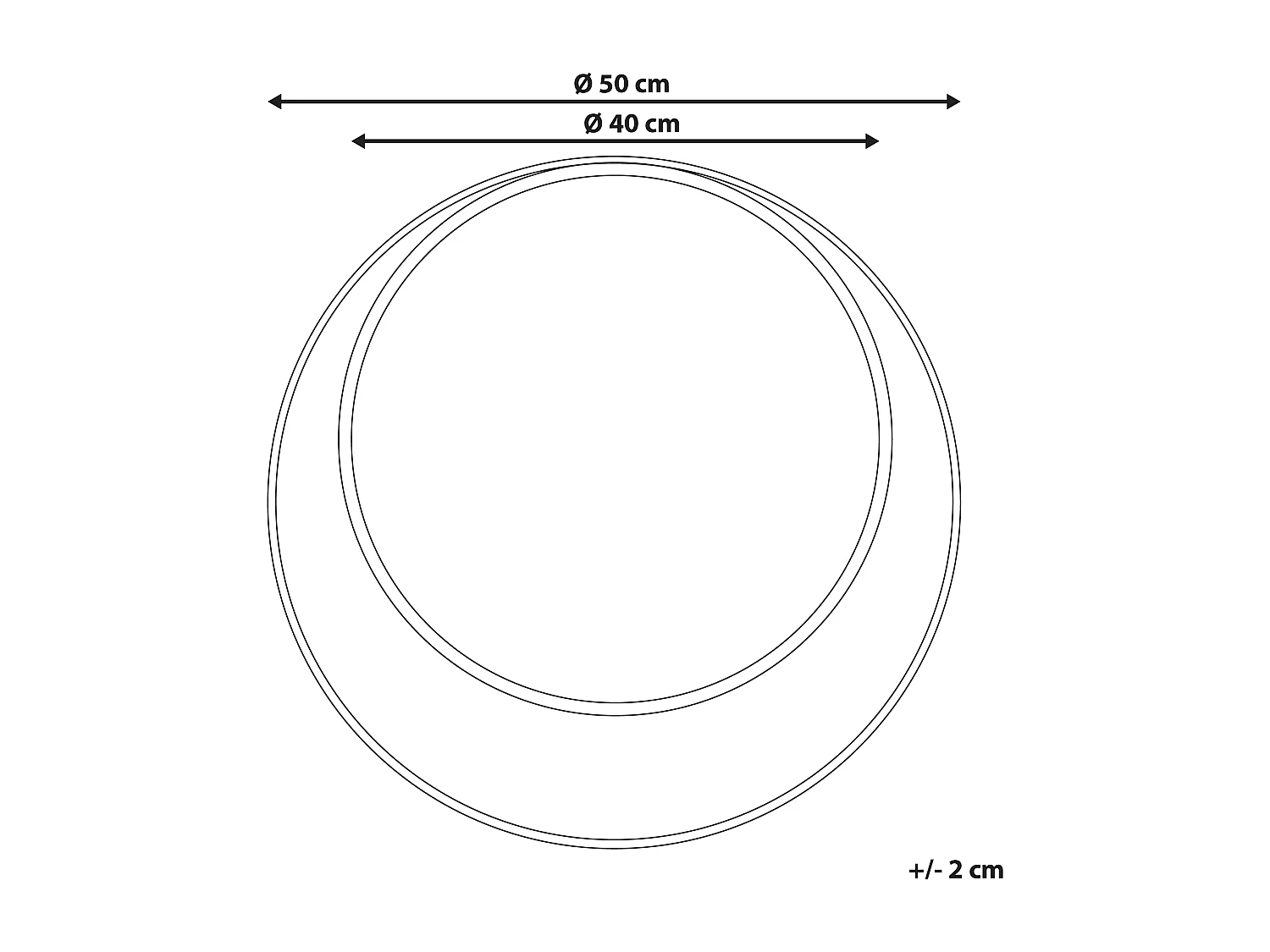 Specchio AGDE 50 cm 50 cm Metallo Nero