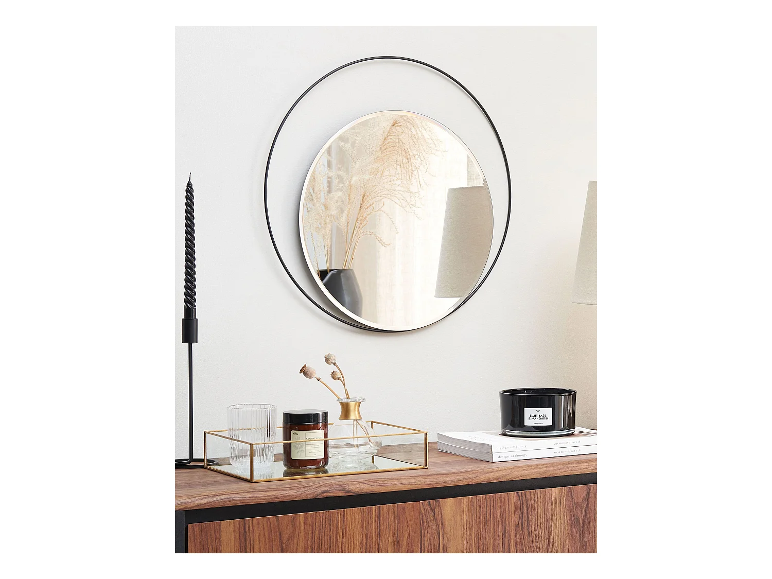 Wandspiegel AGDE 50 cm 50 cm Metaal Zwart