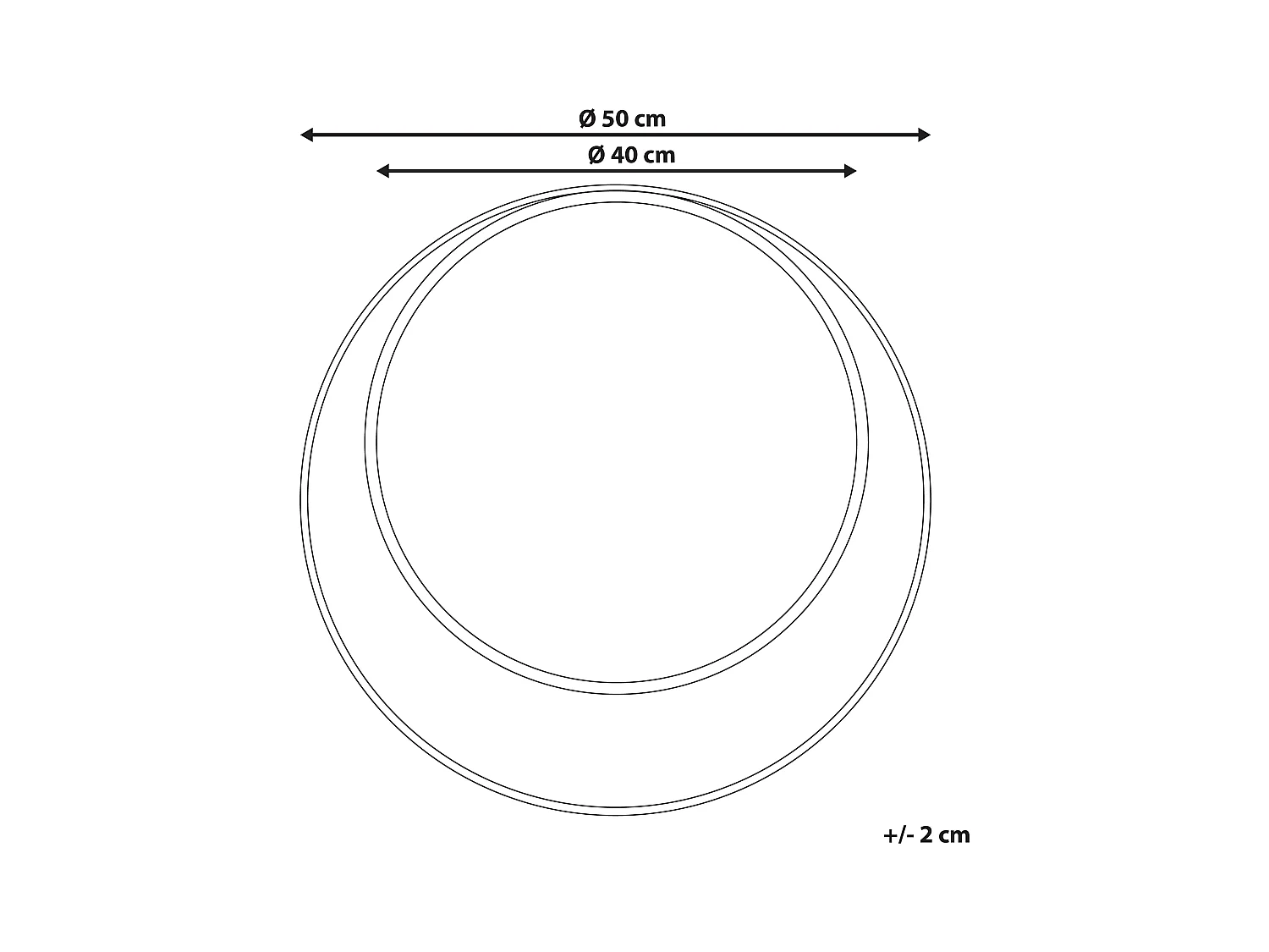 Wandspiegel AGDE 50 cm 50 cm Metaal Zwart