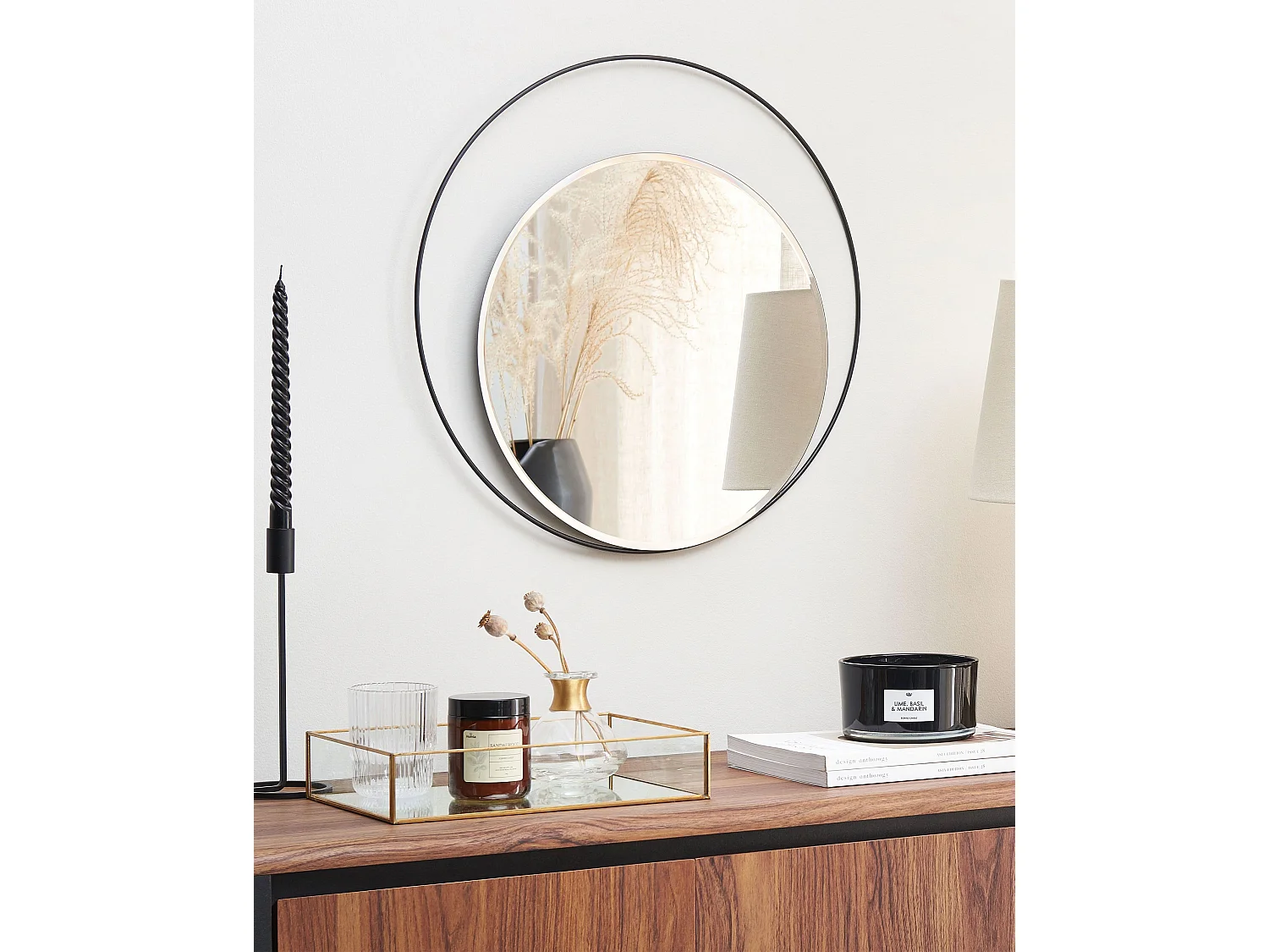 Espelho AGDE 50 cm 50 cm Metal Preto