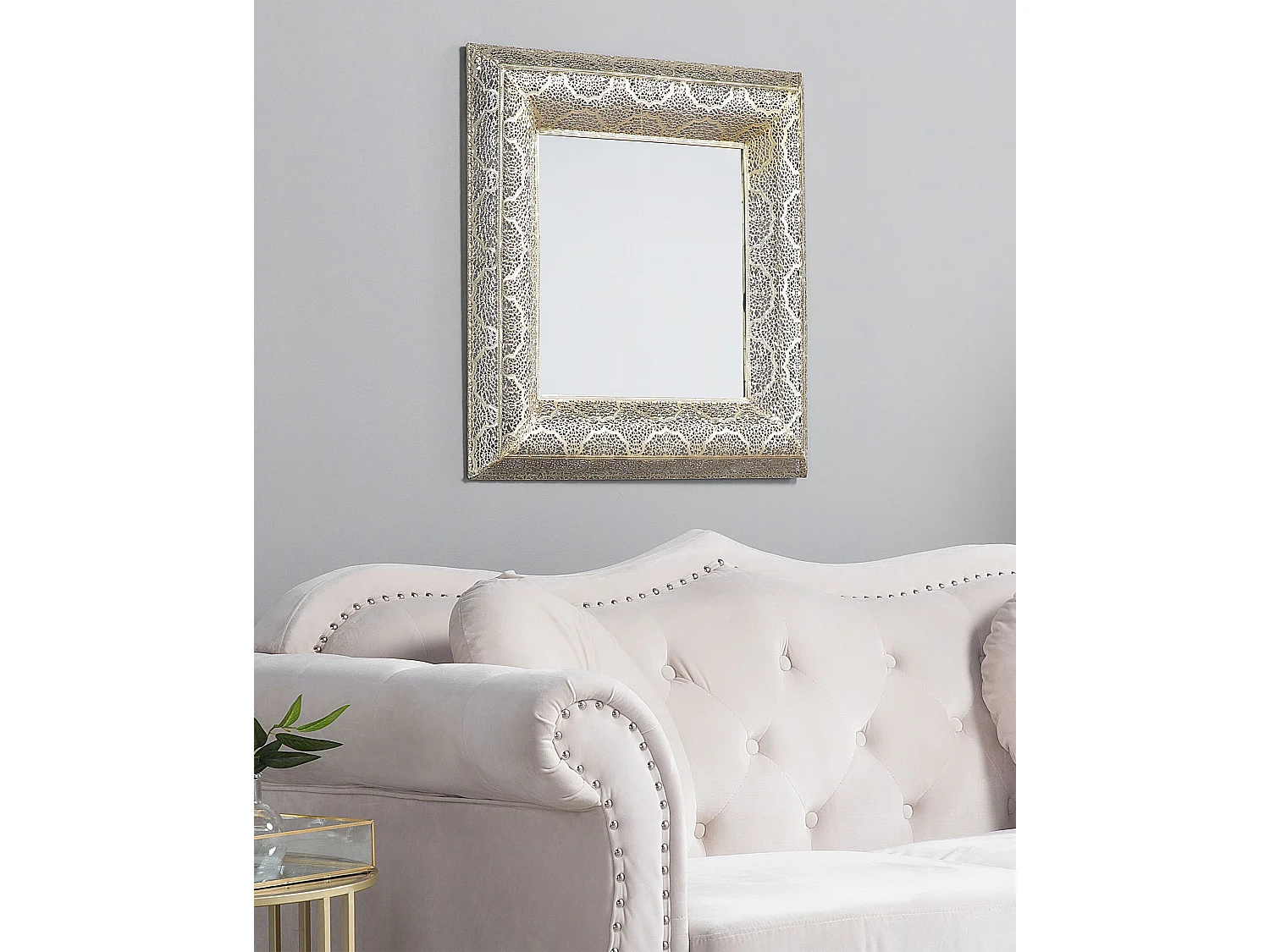 Eleganter Wandspiegel quadratische Form gold 60 x 60 cm Plerin