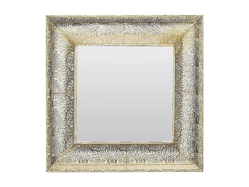 Eleganter Wandspiegel quadratische Form gold 60 x 60 cm Plerin