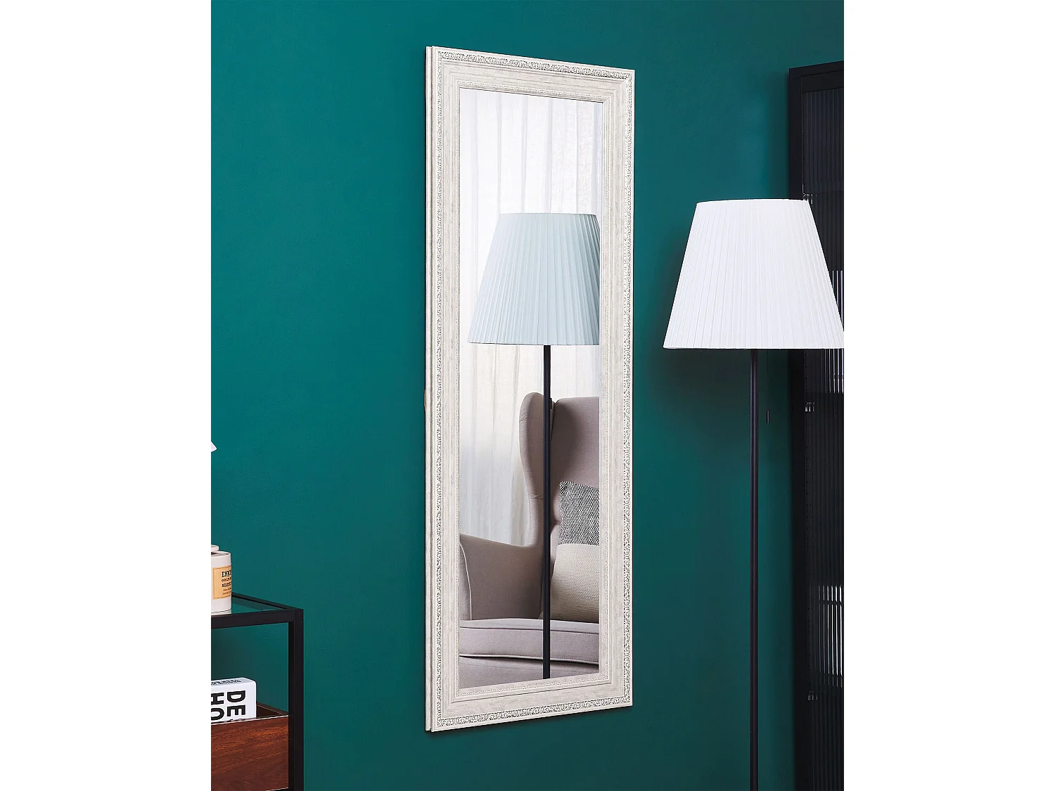 Schöner Spiegel im Vintage Stil beige/silbern Wandspiegel 130 x 50 cm Vertou