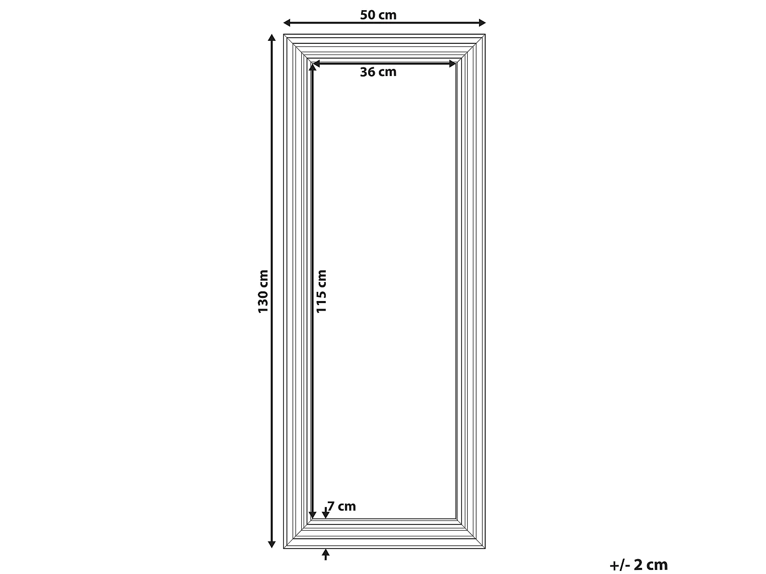 Miroir VERTOU 50 cm 130 cm Beige